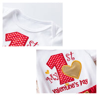 Load image into Gallery viewer, 3 Pieces Set Baby Girls Letters Flower Embroidered Rompers Solid Color Lace Skirts And Headwear Wholesale 22052489
