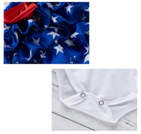 Load image into Gallery viewer, 3 Pieces Set Baby Girls Independence Day Letters Print Rompers Star Bow Shorts And Headwear Wholesale 22052493
