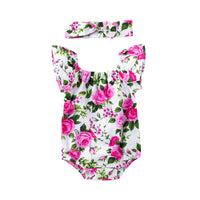 Load image into Gallery viewer, Baby Girls Flower Plant Print Rompers Accessories Headwear Wholesale 22052495
