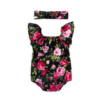 Load image into Gallery viewer, Baby Girls Flower Plant Print Rompers Accessories Headwear Wholesale 22052495
