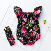 Load image into Gallery viewer, Baby Girls Flower Plant Print Rompers Accessories Headwear Wholesale 22052495
