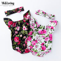 Load image into Gallery viewer, Baby Girls Flower Plant Print Rompers Accessories Headwear Wholesale 22052495
