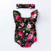 Load image into Gallery viewer, Baby Girls Flower Plant Print Rompers Accessories Headwear Wholesale 22052495
