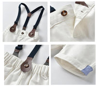 Load image into Gallery viewer, 2 Pieces Set Baby Kid Boys Dressy Bow Shirts And Solid Color Rompers Wholesale 22052609
