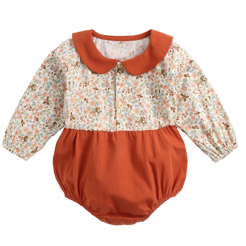 Baby Kid Girls Flower Print Rompers Wholesale 22052612