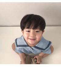 Load image into Gallery viewer, 2 Pieces Set Baby Kid Unisex Color-blocking Tops And Solid Color Shorts Wholesale 220526127
