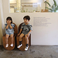 Load image into Gallery viewer, 2 Pieces Set Baby Kid Unisex Color-blocking Tops And Solid Color Shorts Wholesale 220526127
