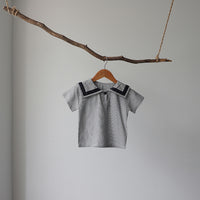 Load image into Gallery viewer, 2 Pieces Set Baby Kid Unisex Color-blocking Tops And Solid Color Shorts Wholesale 220526127

