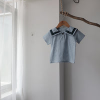 Load image into Gallery viewer, 2 Pieces Set Baby Kid Unisex Color-blocking Tops And Solid Color Shorts Wholesale 220526127
