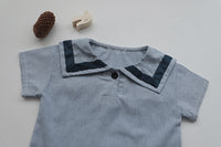 Load image into Gallery viewer, 2 Pieces Set Baby Kid Unisex Color-blocking Tops And Solid Color Shorts Wholesale 220526127
