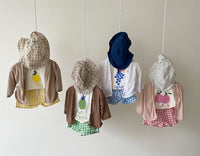 Load image into Gallery viewer, 2 Pieces Set Baby Kid Unisex Letters Fruit Print T-Shirts And Checked Shorts Wholesale 220526134
