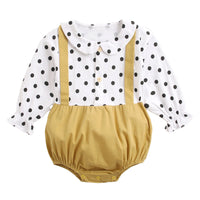 Load image into Gallery viewer, Baby Kid Girls Color-blocking Polka dots Print Rompers Wholesale 22052614
