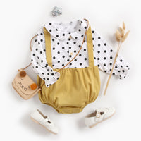Load image into Gallery viewer, Baby Kid Girls Color-blocking Polka dots Print Rompers Wholesale 22052614
