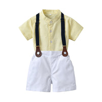Load image into Gallery viewer, 2 Pieces Set Baby Kid Unisex Solid Color Shirts And Rompers Wholesale 220526148
