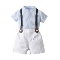 Load image into Gallery viewer, 2 Pieces Set Baby Kid Unisex Solid Color Shirts And Rompers Wholesale 220526148
