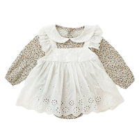 Load image into Gallery viewer, Baby Kid Girls Color-blocking Flower Embroidered Print Rompers Wholesale 220526149
