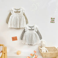 Load image into Gallery viewer, Baby Kid Girls Color-blocking Flower Embroidered Print Rompers Wholesale 220526149
