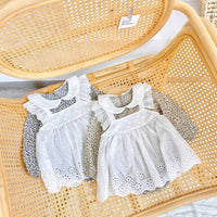 Load image into Gallery viewer, Baby Kid Girls Color-blocking Flower Embroidered Print Rompers Wholesale 220526149
