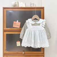 Load image into Gallery viewer, Baby Kid Girls Color-blocking Flower Embroidered Print Rompers Wholesale 220526149
