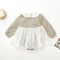 Load image into Gallery viewer, Baby Kid Girls Color-blocking Flower Embroidered Print Rompers Wholesale 220526149
