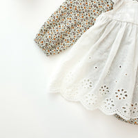 Load image into Gallery viewer, Baby Kid Girls Color-blocking Flower Embroidered Print Rompers Wholesale 220526149
