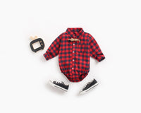 Load image into Gallery viewer, Baby Kid Boys Checked Rompers Wholesale 22052615
