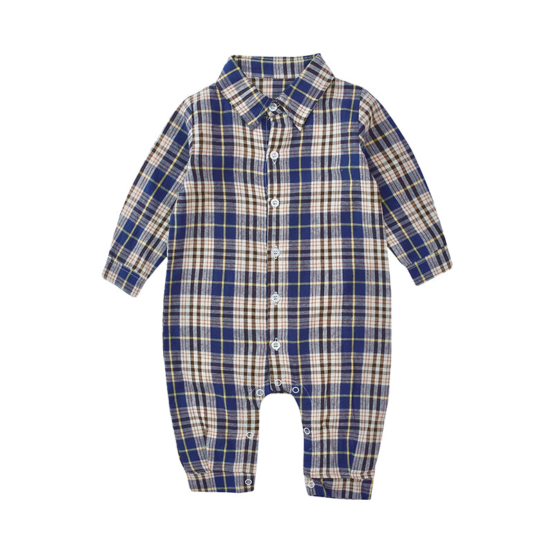 Baby Kid Boys Checked Jumpsuits Wholesale 220526150