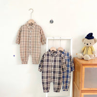 Load image into Gallery viewer, Baby Kid Boys Checked Jumpsuits Wholesale 220526150
