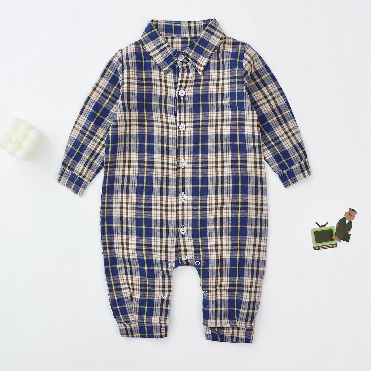 Baby Kid Boys Checked Jumpsuits Wholesale 220526150