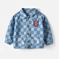Load image into Gallery viewer, Baby Kid Unisex Checked Ripped Independence Day Jackets Outwears Wholesale 220526156
