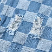 Load image into Gallery viewer, Baby Kid Unisex Checked Ripped Independence Day Jackets Outwears Wholesale 220526156
