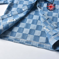 Load image into Gallery viewer, Baby Kid Unisex Checked Ripped Independence Day Jackets Outwears Wholesale 220526156
