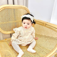 Load image into Gallery viewer, Baby Kid Girls Lace Embroidered Ribbon Rompers Wholesale 220526157

