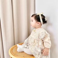 Load image into Gallery viewer, Baby Kid Girls Lace Embroidered Ribbon Rompers Wholesale 220526157
