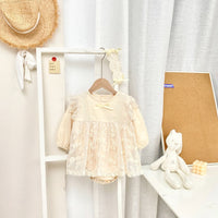 Load image into Gallery viewer, Baby Kid Girls Lace Embroidered Ribbon Rompers Wholesale 220526157
