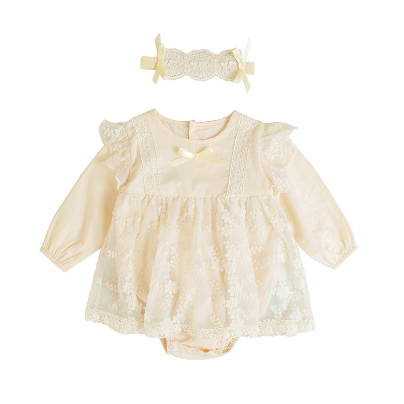 Baby Kid Girls Flower Lace Embroidered Rompers Wholesale 220526160