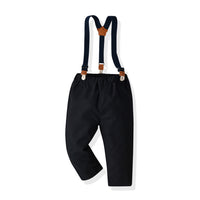 Load image into Gallery viewer, 2 Pieces Set Baby Kid Unisex Dressy Checked Bow Shirts And Solid Color Jumpsuits Wholesale 220526162
