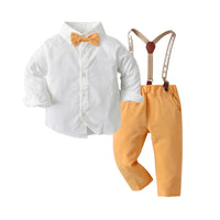Load image into Gallery viewer, 2 Pieces Set Baby Kid Boys Dressy Solid Color Shirts And Jumpsuits Wholesale 220526163
