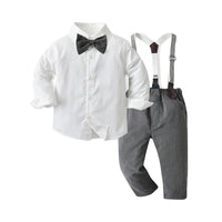Load image into Gallery viewer, 2 Pieces Set Baby Kid Boys Dressy Solid Color Shirts And Jumpsuits Wholesale 220526163
