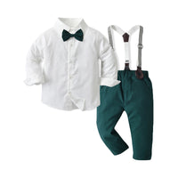 Load image into Gallery viewer, 2 Pieces Set Baby Kid Boys Dressy Solid Color Shirts And Jumpsuits Wholesale 220526163
