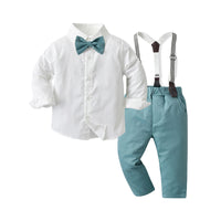 Load image into Gallery viewer, 2 Pieces Set Baby Kid Boys Dressy Solid Color Shirts And Jumpsuits Wholesale 220526163
