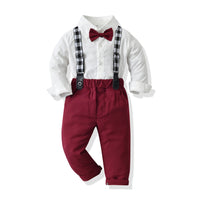 Load image into Gallery viewer, 2 Pieces Set Baby Kid Boys Dressy Solid Color Shirts And Jumpsuits Wholesale 220526163
