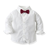 Load image into Gallery viewer, 2 Pieces Set Baby Kid Boys Dressy Solid Color Shirts And Jumpsuits Wholesale 220526163
