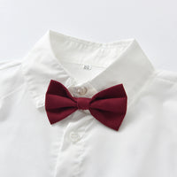 Load image into Gallery viewer, 2 Pieces Set Baby Kid Boys Dressy Solid Color Shirts And Jumpsuits Wholesale 220526163
