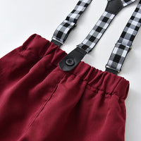 Load image into Gallery viewer, 2 Pieces Set Baby Kid Boys Dressy Solid Color Shirts And Jumpsuits Wholesale 220526163
