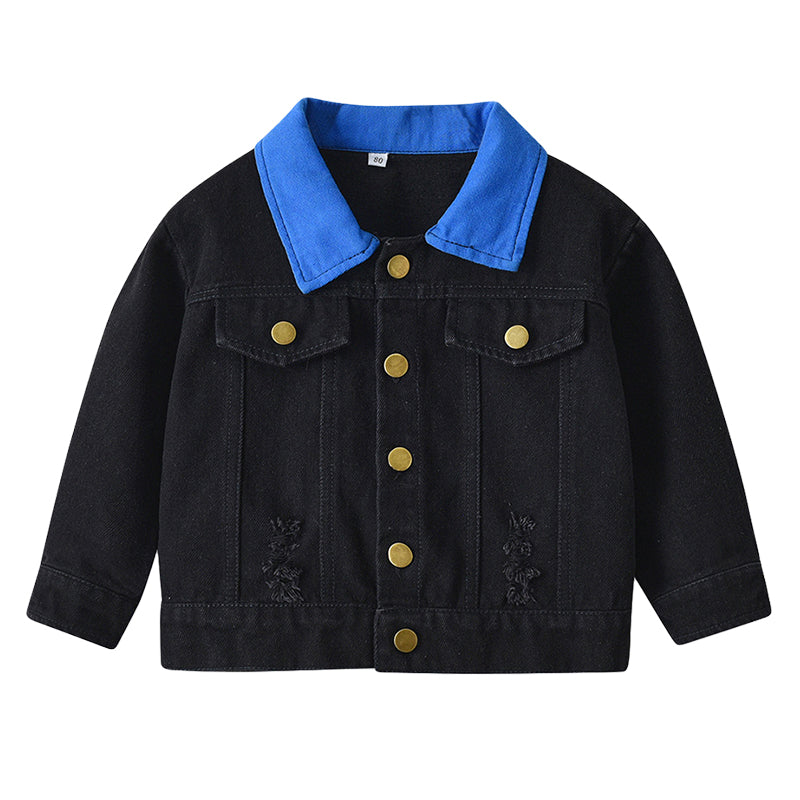 Baby Kid Boys Color-blocking Ripped Jackets Outwears Wholesale 220526172