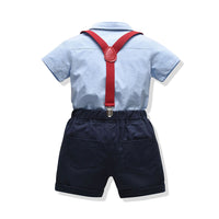 Load image into Gallery viewer, 2 Pieces Set Baby Kid Boys Dressy Bow Shirts And Solid Color Rompers Suits Wholesale 22052619
