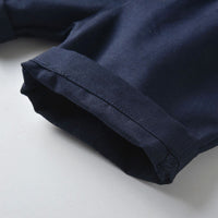 Load image into Gallery viewer, 2 Pieces Set Baby Kid Boys Dressy Bow Shirts And Solid Color Rompers Suits Wholesale 22052619
