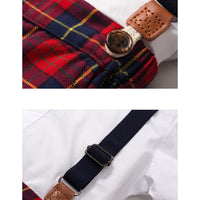 Load image into Gallery viewer, 2 Pieces Set Baby Kid Boys Dressy Solid Color Shirts And Checked Rompers Wholesale 220526194
