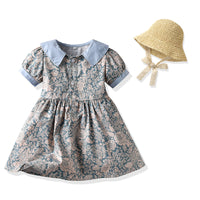 Load image into Gallery viewer, Baby Kid Girls Print Dresses Hats Wholesale 220526196
